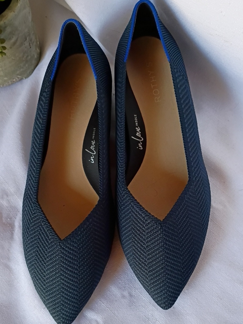 Rothy's Navy Pointed-Toe Flats Size 10.5
